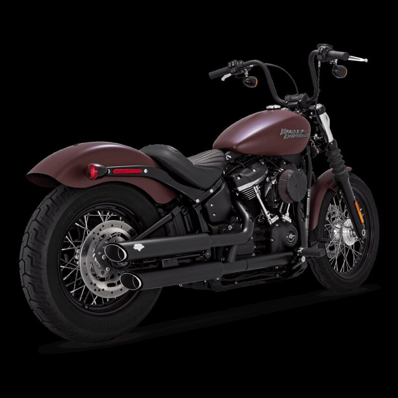 Vance and Hines 46379 - VAH46379 - Vance & Hines 18-24 Harley-Davidson Softail Models Twin Slash Slip-ons - Black - Shipped in Europe - Tuningsupply.com
