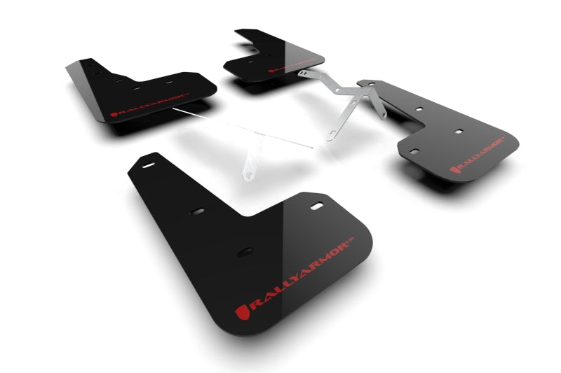 Rally Armor MF129-UR-BLK-RD - RALMF129-UR-BLK-RD - Rally Armor 23-24 Acura Integra Type S Black Mud Flap w/White Logo - Shipped in Europe - Tuningsupply.com