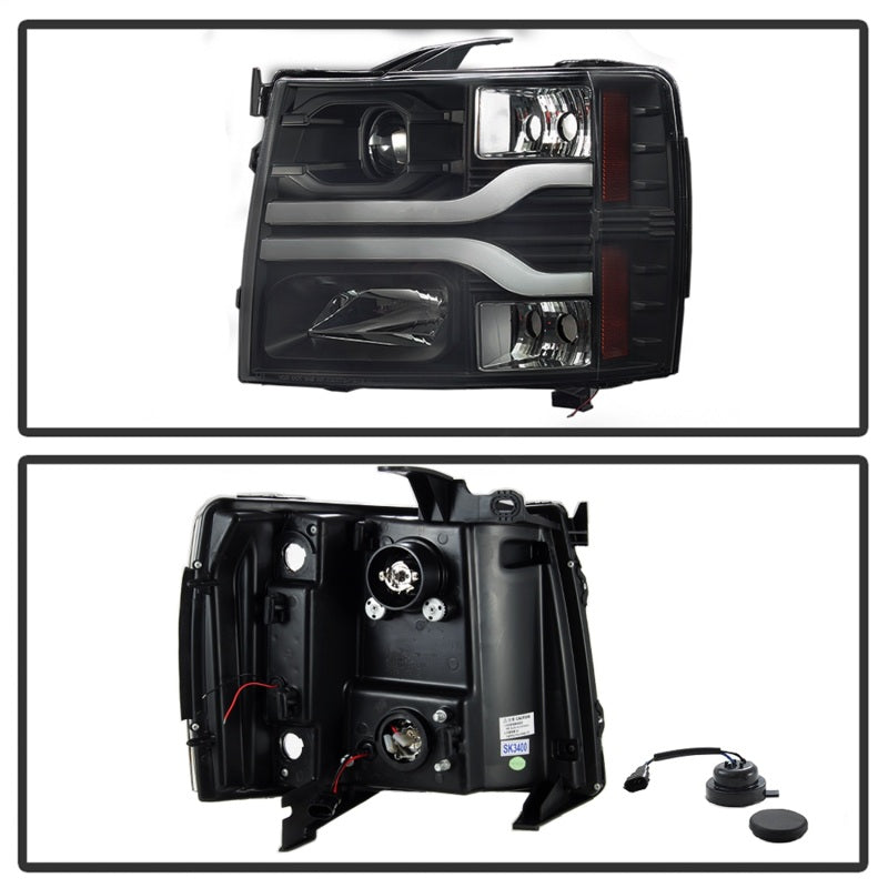 SPYDER 5083609 - SPY5083609 - Spyder Chevy Silverado 1500 07-13 Version 3 Projector Headlights - Black PRO-YD-CS07V3-LBDRL-BK - Shipped in Europe - Tuningsupply.com