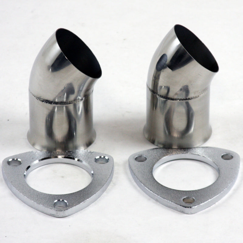 Granatelli Motor Sports 307525-2 - GMS307525-2 - Granatelli 2.5in 304SS Turn Down w/3-Bolt Flange & Gaskets (Pair) - Shipped in Europe - Tuningsupply.com