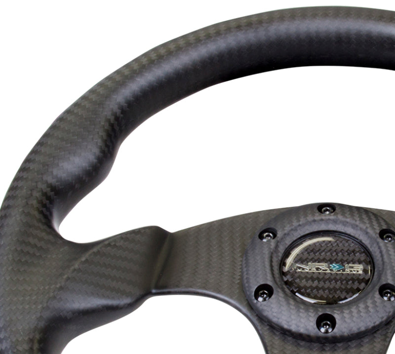 NRG ST-009CF/MB - NRGST-009CF/MB - NRG Carbon Fiber Steering Wheel (320mm) Flat Bottom Matte Black Carbon - Shipped in Europe - Tuningsupply.com
