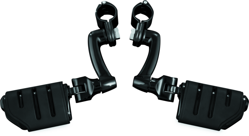 Kuryakyn 7599 - KUR7599 - Kuryakyn Longhorn Trident Dually Offset Highway Pegs 1-1/4 in Clamp Black - Shipped in Europe - Tuningsupply.com