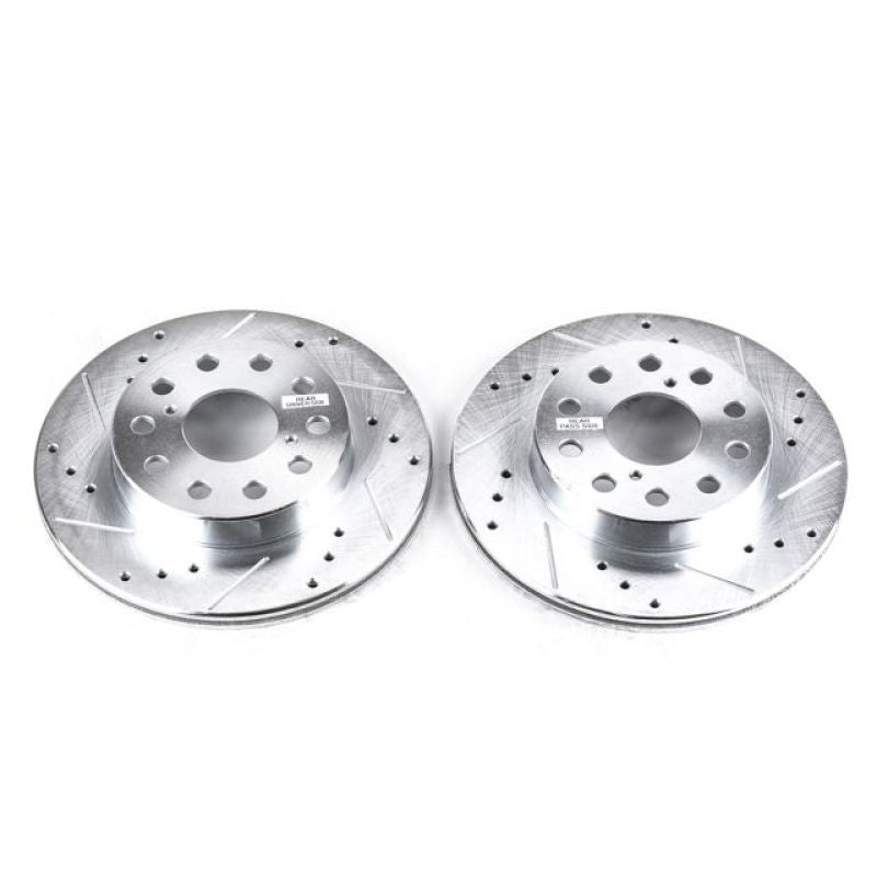 PowerStop JBR593XPR - PSBJBR593XPR - Power Stop 91-95 Toyota MR2 Rear Evolution Drilled & Slotted Rotors - Pair - Shipped in Europe - Tuningsupply.com