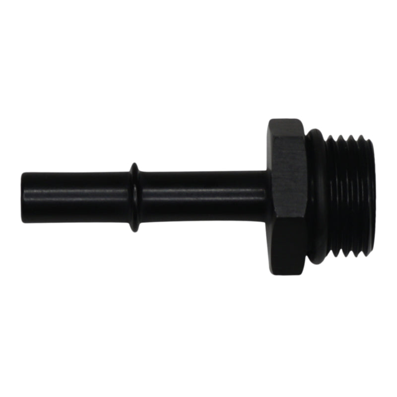 DeatschWerks 6-02-0125-B - DWK6-02-0125-B - DeatschWerks 10AN ORB Male to 3/8in Male EFI Quick Connect Adapter - Anodized Matte Black - Shipped in Europe - Tuningsupply.com