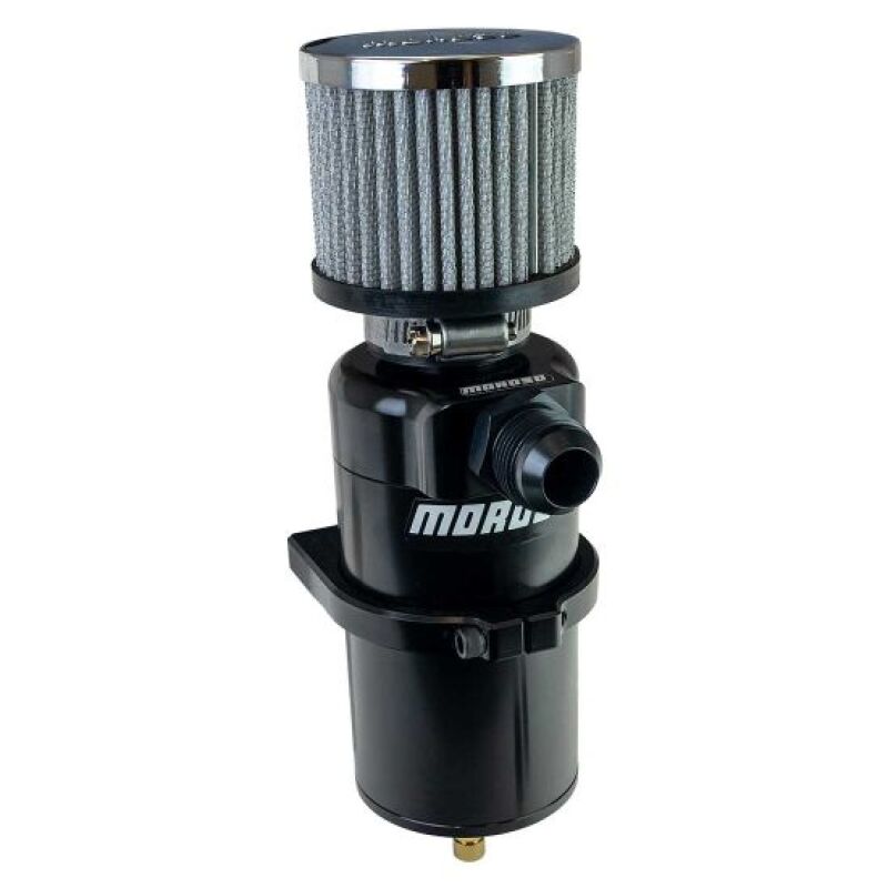 Moroso 85412 - MOR85412 - Moroso Single Inlet -12AN Billet Breather Tank Catch Can - Black - Shipped in Europe - Tuningsupply.com