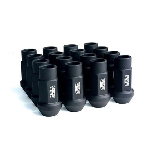 BLOX Racing BXAC-00103-SSFB - BLOBXAC-00103-SSFB - BLOX Racing Street Series Forged Lug Nuts - Flat Black 12 x 1.5mm - Set of 16 - Shipped in Europe - Tuningsupply.com