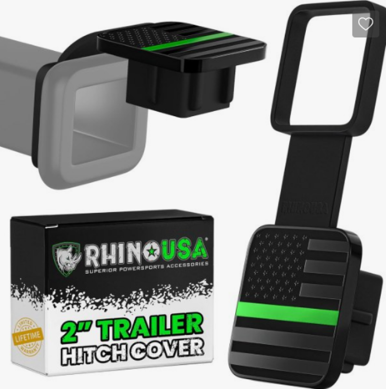 Rhino USA TO-HTCVRUSA-GRN - RSATO-HTCVRUSA-GRN - Rhino USA 2In American Flag Hitch Cover - Black & Green - Shipped in Europe - Tuningsupply.com