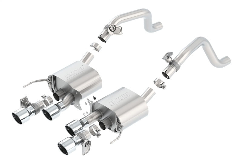 Borla 11855 - BOR11855 - Borla 14-15 Chevy Corvette C7 6.2L RWD w/AFM &NPP S-Type Dual Round Rolled Center Rear Exit Exhaust - Shipped in Europe - Tuningsupply.com
