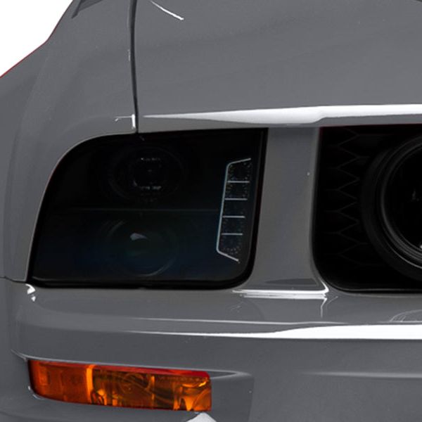 Raxiom 49128 - RAX49128 - Raxiom 05-09 Ford Mustang w/ Halogen LED Halo Prjctr Headlights-Blk Hsng(Smoked Lens Exclude GT500) - Shipped in Europe - Tuningsupply.com