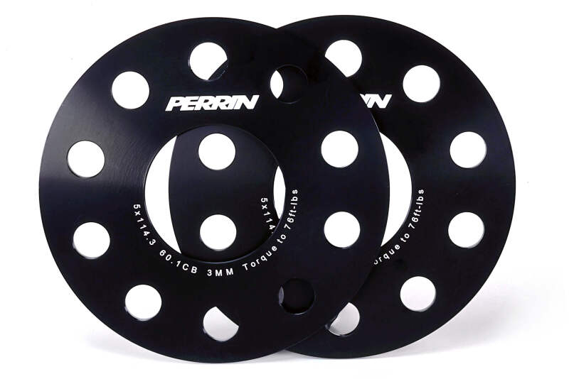 Perrin Performance PTP-WHL-103BK - PERPTP-WHL-103BK - PERRIN 23-26 Toyota GR Corolla 60.1mm CB / 5x114.3 BP Wheel Spacers - 3mm - Shipped in Europe - Tuningsupply.com
