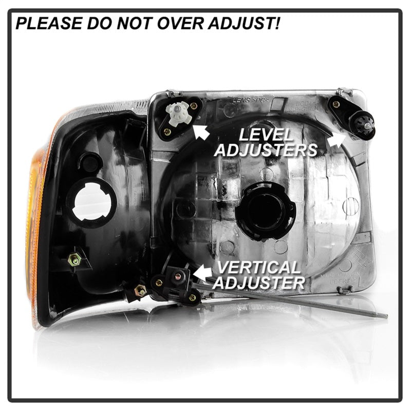 SPYDER 9042614 - SPY9042614 - xTune 01-03 Ford Explorer Sport 4pc OEM Style Headlights w/Corner - Black (HD-JH-FEXP01-ST-BK) - Shipped in Europe - Tuningsupply.com