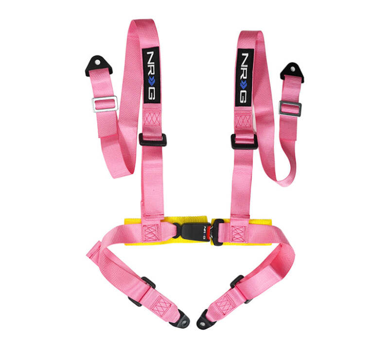 NRG SBH-4PC-SPK - NRGSBH-4PC-SPK - NRG 4 Point Seat Belt Harness / Buckle Lock- Pink - Shipped in Europe - Tuningsupply.com