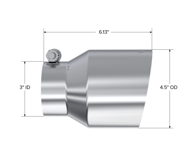 MBRP PT5180 - MBRPT5180 - MBRP Universal Stainless Steel Dual Wall Tip 4.5in OD/3in Inlet/6.13in L - Shipped in Europe - Tuningsupply.com