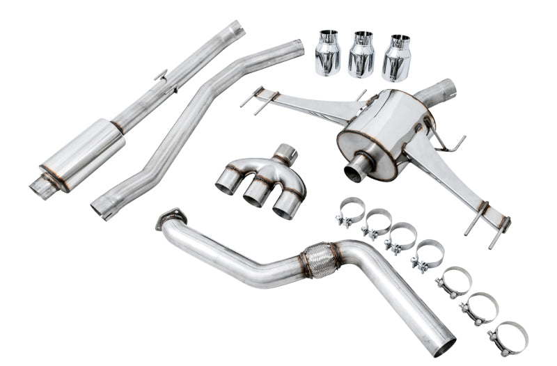 AWE Tuning 3015-42666 - AWE3015-42666 - AWE Tuning 2017+ Honda Civic Type R Touring Edition Exhaust w/Front & Mid Pipes - Chrome Silver Tips - Shipped in Europe - Tuningsupply.com
