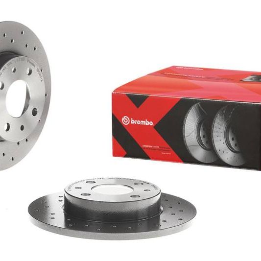 Brembo OE 09.7813.2X - BRE09.7813.2X - Brembo 05-07 Subaru Impreza Rear Premium Xtra Cross Drilled UV Coated Rotor - Shipped in Europe - Tuningsupply.com