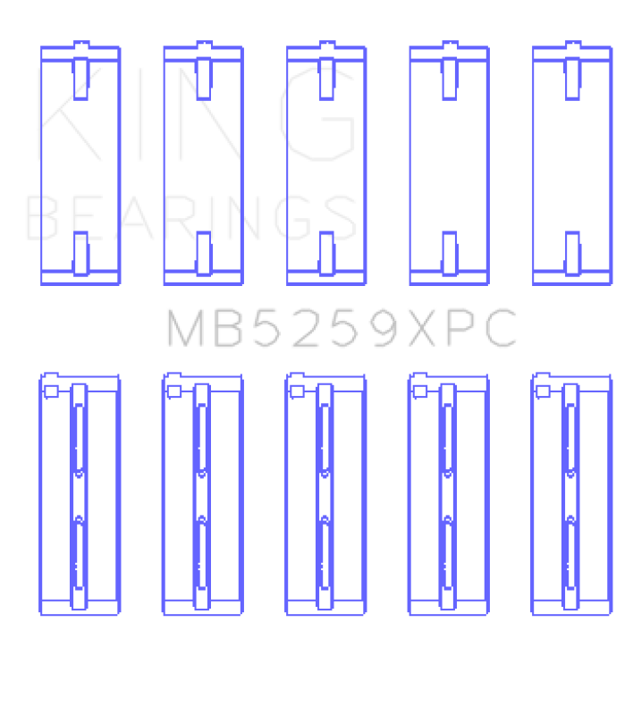 King Engine Bearings GMB5259XPCSTDX - KINGMB5259XPCSTDX - King Honda A-Series/B-Series/K-Series pMaxKote Performance Main Bearing Set - Size STDX - Shipped in Europe - Tuningsupply.com