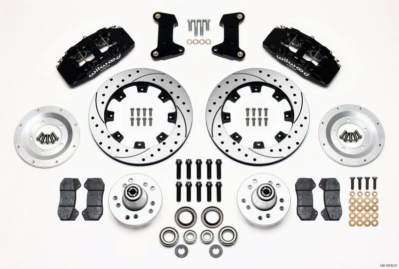 Wilwood 140-10742-D - WIL140-10742-D - Wilwood Dynapro 6 Front Hub Kit 12.19in Drilled 74-80 Pinto/Mustang II Disc Spindle only - Shipped in Europe - Tuningsupply.com