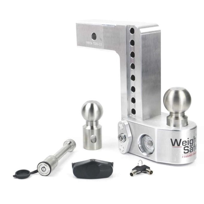 Weigh Safe WS8-2.5-KA - WEIWS8-2.5-KA - Weigh Safe 8in Drop Hitch w/Built-in Scale & 2.5in Shank (10K/18.5K GTWR) w/WS05 - Aluminum - Shipped in Europe - Tuningsupply.com