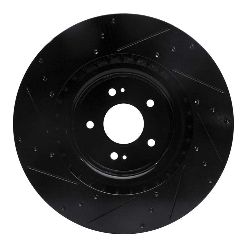 R1 Concepts 633-21038R - RNC633-21038R - R1 18-22 Genesis G70 Front Right Drilled & Slotted Black Brake Rotor - Shipped in Europe - Tuningsupply.com