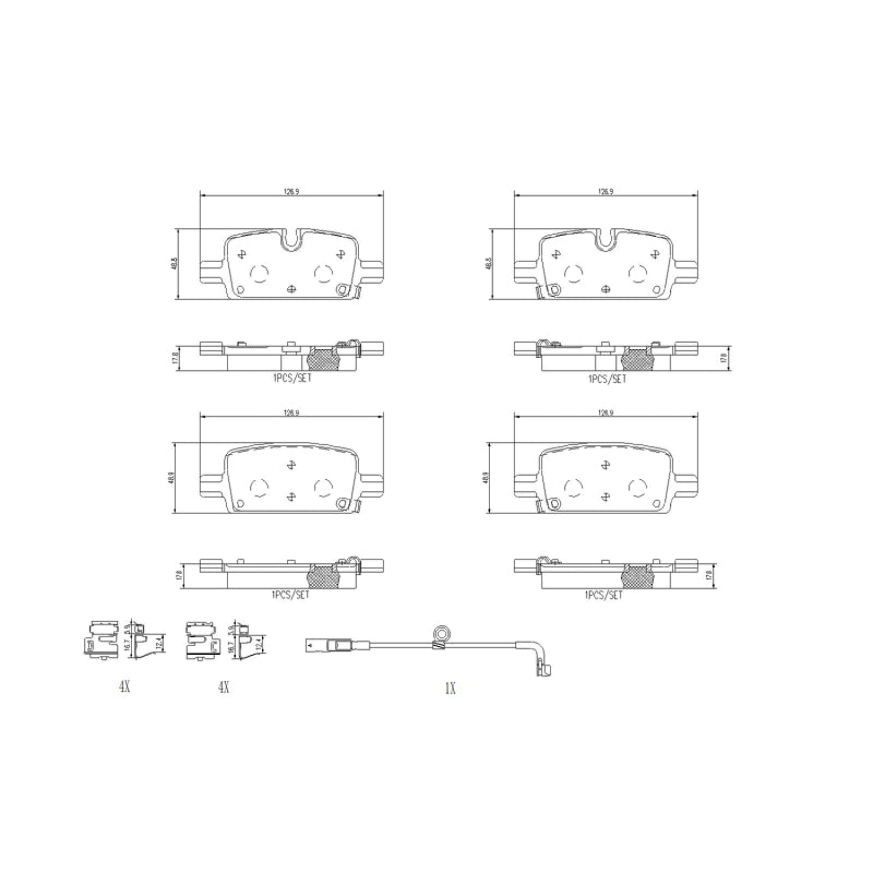 Brembo OE P10098N - BREP10098N - Brembo OE 21-24 Cadillac Escalade/Suburban/Tahoe/Yukon/Yukon XL Ceramic Brake Pad - Rear - Shipped in Europe - Tuningsupply.com