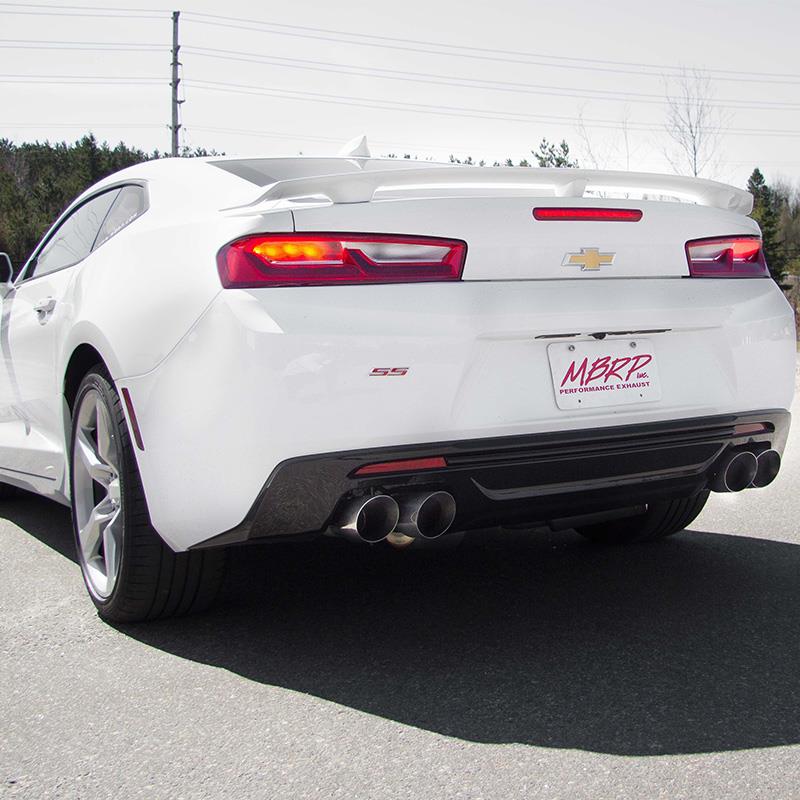MBRP PS7032409 - MBRPS7032409 - MBRP 2016+ Chevy Camaro SS 6.2L 3in Dual Cat-Back Quad Tip Exhaust Street Version w/ SS T409 Tips - Shipped in Europe - Tuningsupply.com