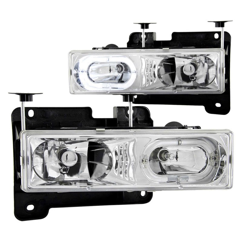 ANZO 111006 - ANZ111006 - ANZO 1988-1998 Chevrolet C1500 Crystal Headlights Chrome w/ Halo - Shipped in Europe - Tuningsupply.com