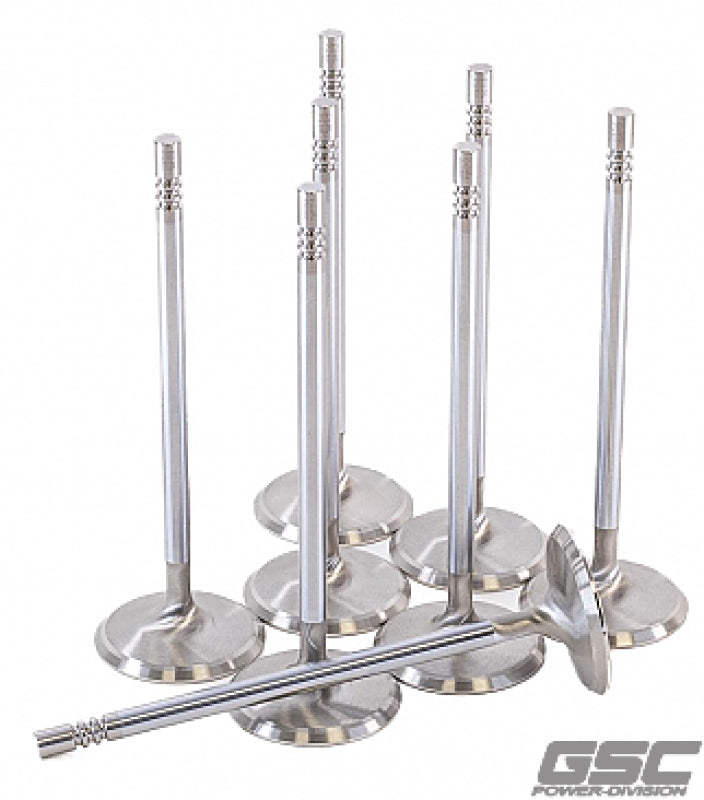 GSC Power Division 2172-8 - GSC2172-8 - GSC P-D Ford Voodoo/Predator 38.26mm Head STD 121.13mm Long Chrome Polished Intake Valve - Set of 8 - Shipped in Europe - Tuningsupply.com