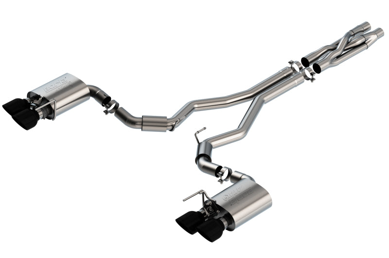 Borla 140837BC - BOR140837BC - Borla 2020 Ford GT500 5.2L AT 3in ATAK CatBack Exhaust w/ Black Chrome Tips - Shipped in Europe - Tuningsupply.com