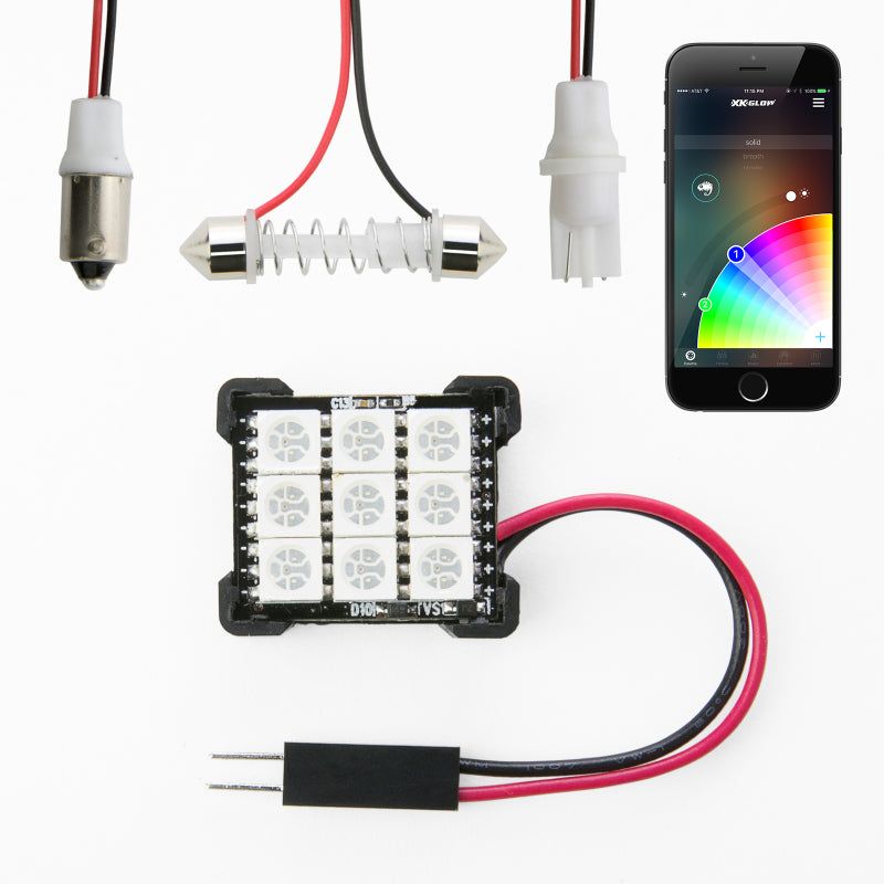 XKGLOW XK-BULB-PANEL - XKGXK-BULB-PANEL - XK Glow RGB Festoon LED Panel XKchrome Bluetooth App Controlled Dome Bulb - Shipped in Europe - Tuningsupply.com