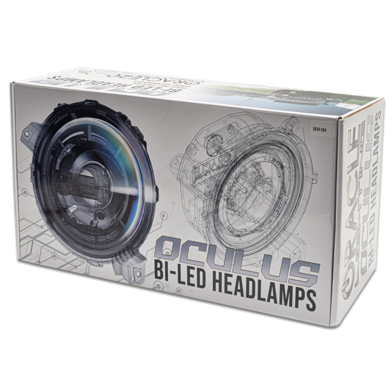 ORACLE Lighting 5839-504 - ORL5839-504 - Oracle Oculus Bi-LED Projector Headlights for Jeep JL/Gladiator JT - Matte Blk - 5500K - Shipped in Europe - Tuningsupply.com