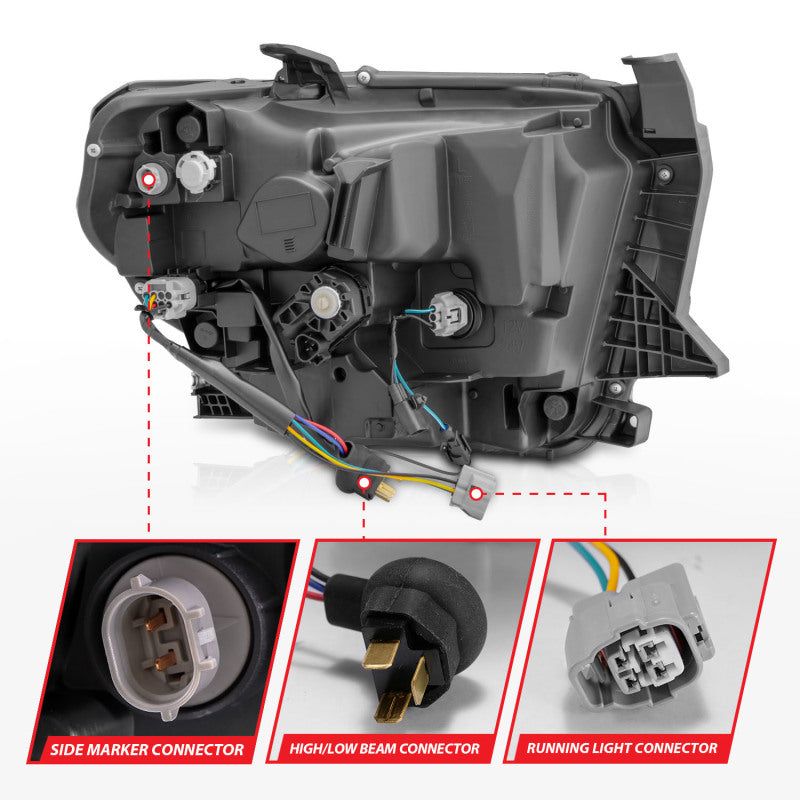 ANZO 111533 - ANZ111533 - ANZO 14-21 Toyota Tundra (OE Halogen w/LED DRL) LED Crystal Headlights w/ Switchback & DRL - Blk - Shipped in Europe - Tuningsupply.com