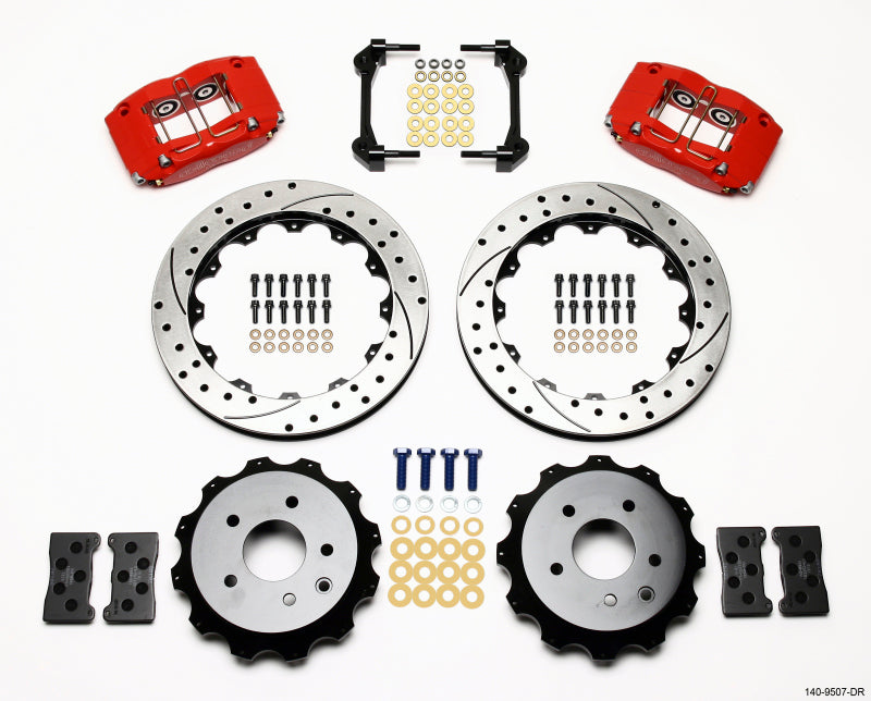 Wilwood 140-9507-DR - WIL140-9507-DR - Wilwood Dynapro Radial Rear Kit 13.00in Drilled Red Nissan 350Z/Fiti G35 - Shipped in Europe - Tuningsupply.com