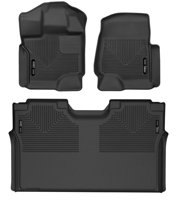 Husky Liners 53498 - HSL53498 - Husky Liners 15-23 Ford F-150 SuperCrew Cab X-Act Contour Front & 2nd Row Seat Floor Liners - Black - Shipped in Europe - Tuningsupply.com