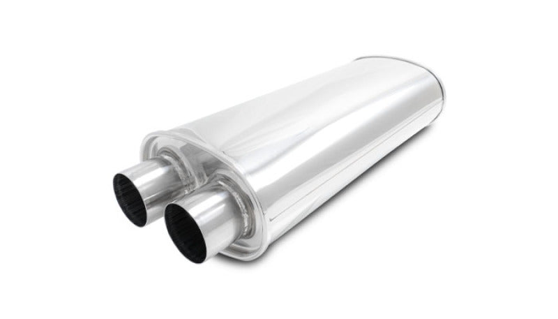 Vibrant 10538 - VIB10538 - Vibrant Streetpower Oval Muffler 2.50in Dual Inlet/Outlet 18in Body Length - Shipped in Europe - Tuningsupply.com