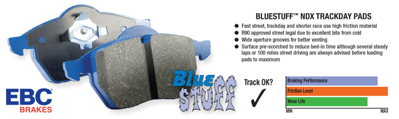 EBC DP51474NDX - EBCDP51474NDX - EBC Brakes Bluestuff Street and Track Day Brake Pads - Shipped in Europe - Tuningsupply.com