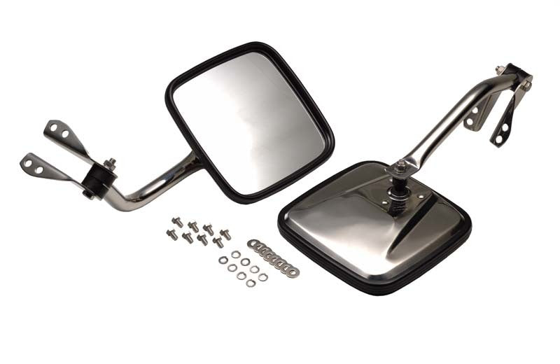 Kentrol 30417 - KEN30417 - Kentrol 55-86 Jeep CJ Mirror Kit Pair - Polished Silver - Shipped in Europe - Tuningsupply.com