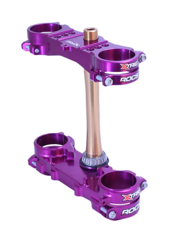 XTrig 501330801601 - XTR501330801601 - XTrig 06+ Yamaha YZ 125 ROCS Tech Triple Clamp 25 mm. Offset M12 - Purple - Shipped in Europe - Tuningsupply.com