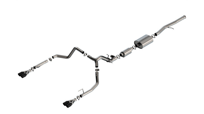 Borla 140994BC - BOR140994BC - Borla 2024 Chevy Silverado 1500 6.2L V8 S-Type Catback Exhaust w/ Simulator - Black Chrome - Shipped in Europe - Tuningsupply.com