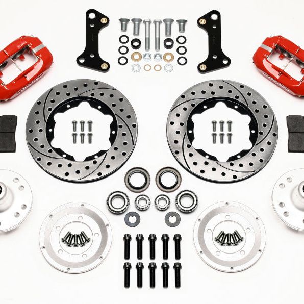 Wilwood 140-10996-DR - WIL140-10996-DR - Wilwood Forged Dynalite Front Kit 11.00in Drill-Red 67-69 Camaro 64-72 Nova Chevelle - Shipped in Europe - Tuningsupply.com