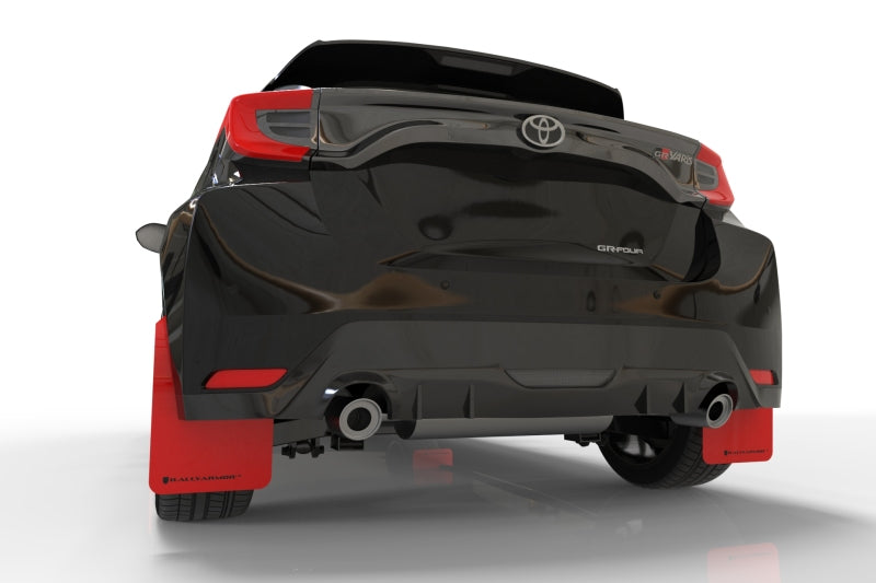 Rally Armor MF74-UR-RD/BLK - RALMF74-UR-RD/BLK - Rally Armor 20-25 Toyota GR Yaris Red Mud Flap w/Black Logo - Shipped in Europe - Tuningsupply.com