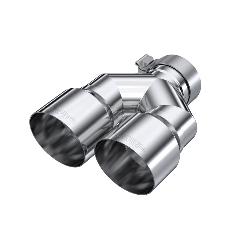 MBRP PT5182 - MBRPT5182 - MBRP 3in ID / Dual 4in OD Out Staggered L 9.87in / R 9.37in Single Wall T304 SS Univ Exhaust Tip - Shipped in Europe - Tuningsupply.com