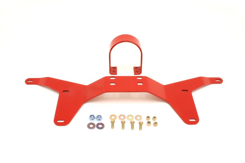 BMR Suspension DSL011R - BMRDSL011R - BMR 05-14 S197 Mustang Rear Tunnel Brace w/ Rear Driveshaft Safety Loop - Red - Shipped in Europe - Tuningsupply.com