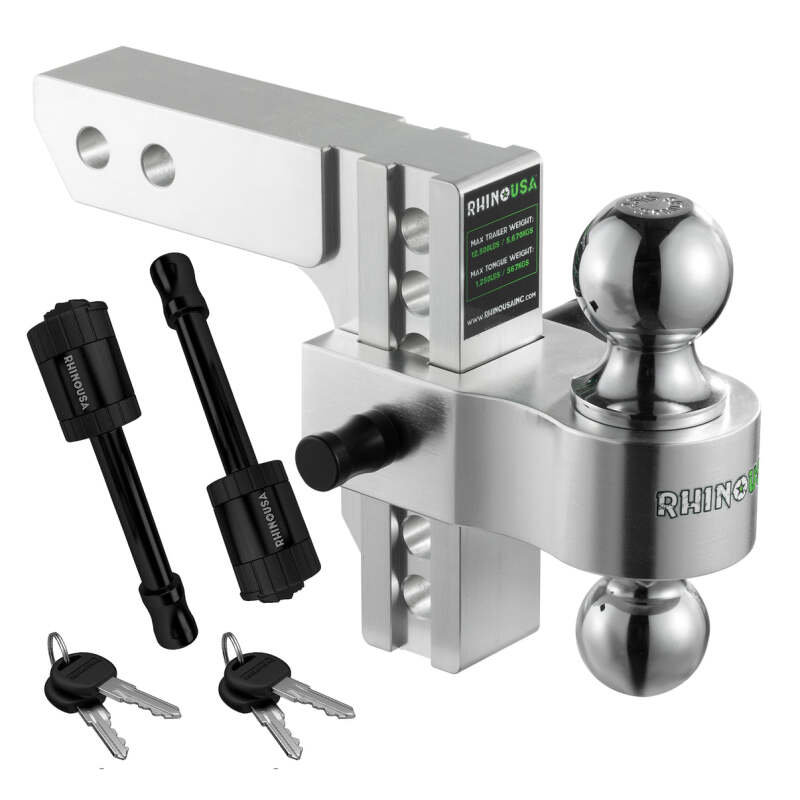 Rhino USA RG-HTDROP2-SVR - RSARG-HTDROP2-SVR - Rhino USA 6In Heavy Duty Drop Hitch - 2In (Silver) - Shipped in Europe - Tuningsupply.com