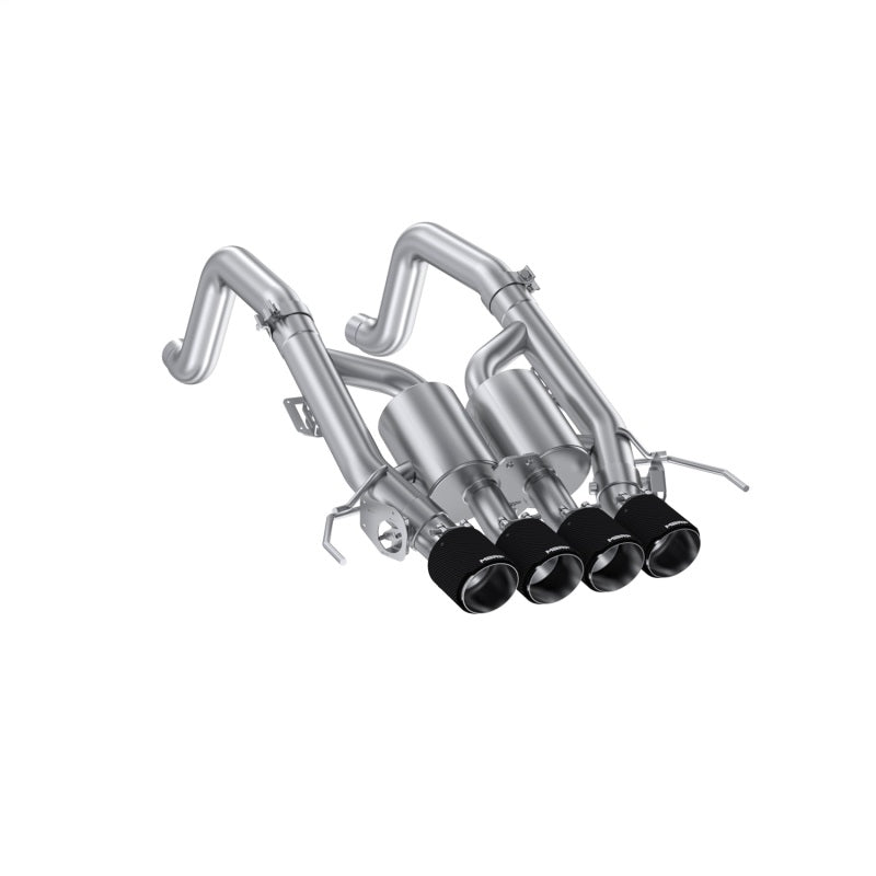 MBRP S70073CF - MBRPS70073CF - MBRP 14-19 Corvette 6.2L (NPP Models Only) T304SS 3in Cat-Back Dual Split w/ Quad Carbon Fiber Tips - Shipped in Europe - Tuningsupply.com