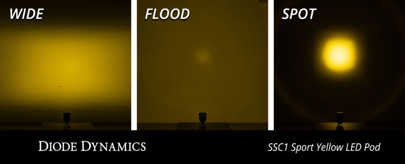 Diode Dynamics DD6443P - DIODD6443P - Diode Dynamics Stage Series C1 LED Pod Sport - Yellow Wide Standard ABL (Pair) - Shipped in Europe - Tuningsupply.com
