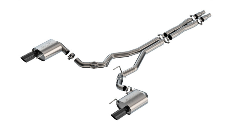 Borla 140961BC - BOR140961BC - Borla 2024 Ford Mustang GT 5.0L V8 w/o Active Exhaust ATAK Cat-Back Exhaust System - Black Chrome - Shipped in Europe - Tuningsupply.com