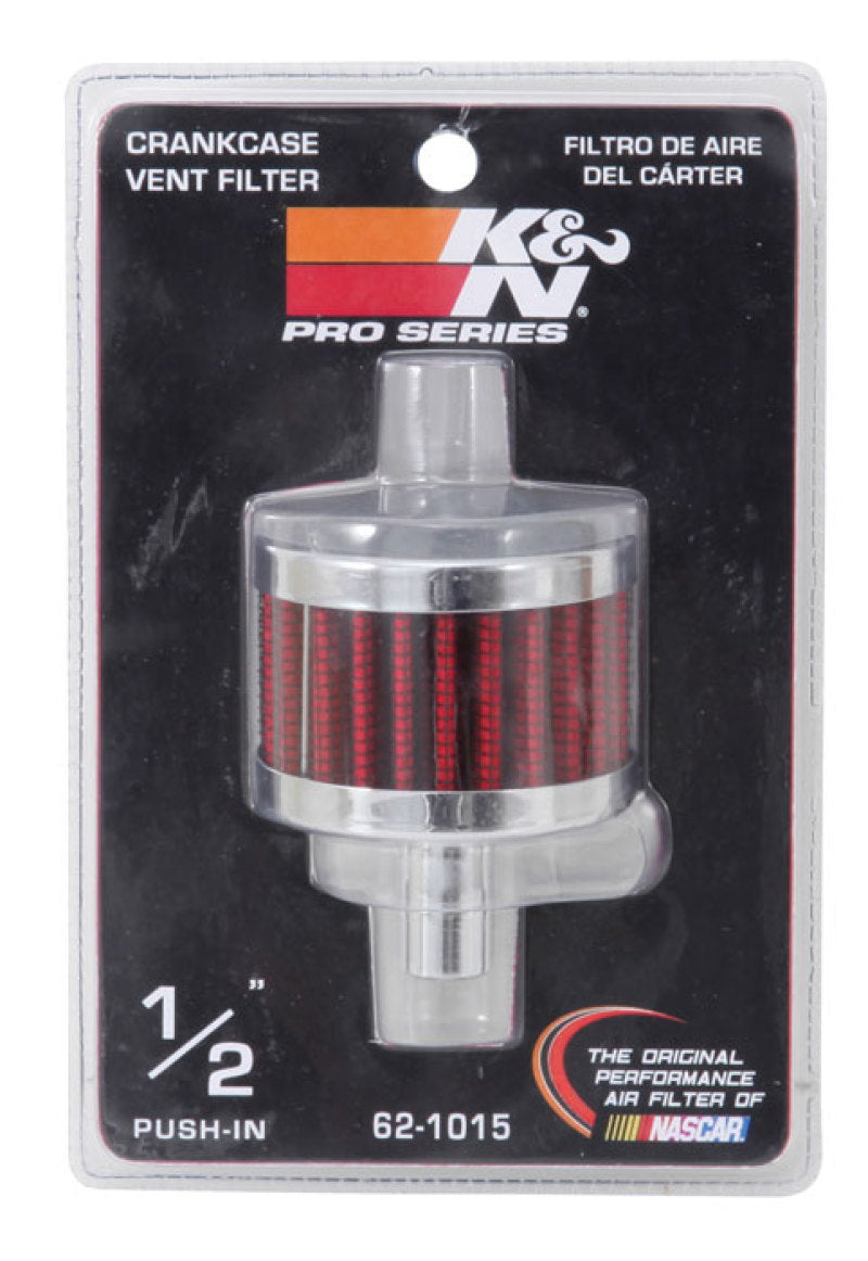 K&N Engineering 62-1015 - KNN62-1015 - K&N Steel Base Chrome Top Crankcase Vent Filter 1/2in. Vent / 2in. OD / 1-1/2in. Height - Shipped in Europe - Tuningsupply.com