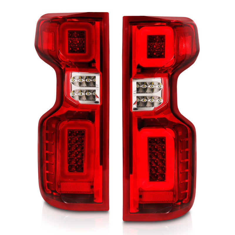 ANZO 311419 - ANZ311419 - ANZO 19-21 Chevy Silverado Work Truck Full LED Taillights Chrome Housing Red Lens G2(w/C light Bars) - Shipped in Europe - Tuningsupply.com
