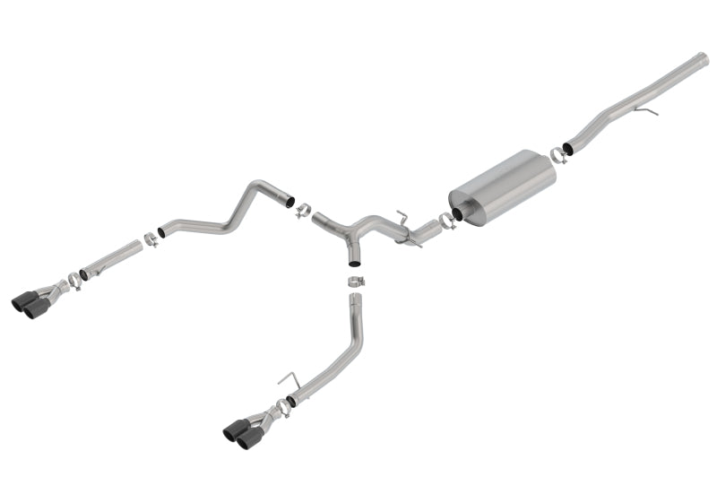 Borla 140772BC - BOR140772BC - Borla 19 Chevrolet Silverado/GMC Sierra 1500 6.2L SS Touring Catback Exhaust - Black Chrome Tips - Shipped in Europe - Tuningsupply.com
