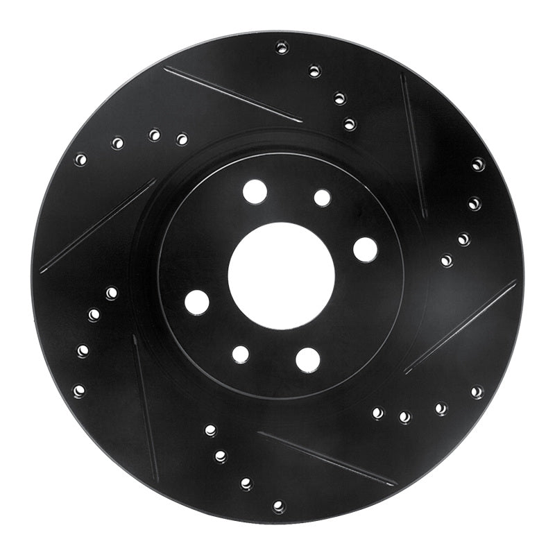 R1 Concepts - RNC633-07004R - R1 2012-2019 Fiat 500E Front Right Drilled & Slotted Black Brake Rotor - Shipped in Europe - Tuningsupply.com